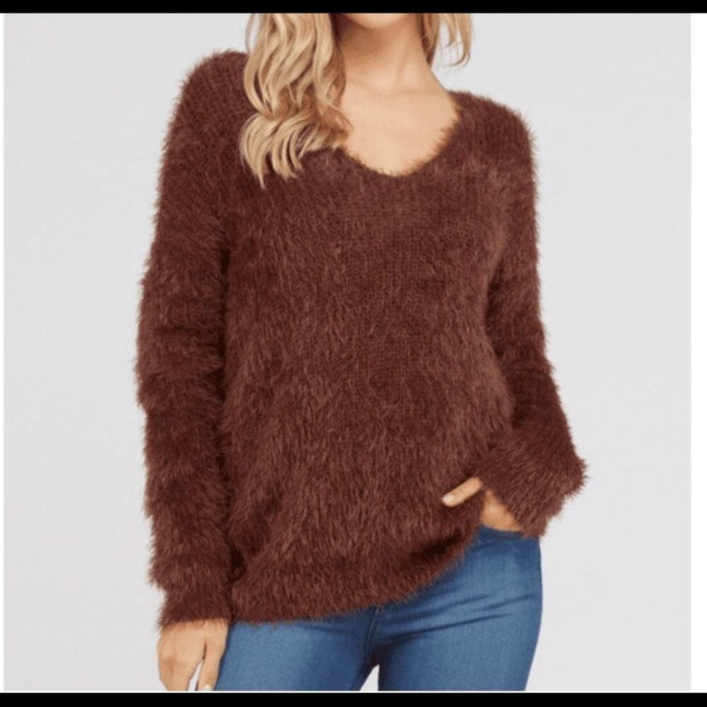 Back Knot Twist Sweater